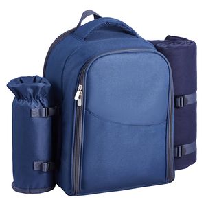 Mochila para picnic en la playa azul marino para 2 personas con compartimento más fresco - Product Image 1