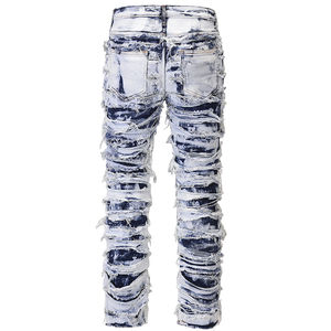 Jeans de Mezclilla Slim Fit Desgastados de Alta Calidad para Hombre, Transpirables, Personalizados, en Venta - Product Image 2