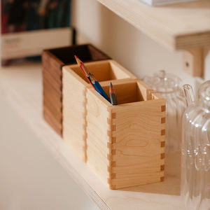Natural House Multi Purpose Use <b>Desktop</b> <b>Organizer</b> Wooden Pen Cup Holder Wood Desk Pencil Holder Stand <b>for</b> Office Home - Product Image 2