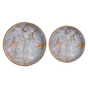 Bandejas Redondas de Madera de Lujo al por Mayor con Estampado de Colibrí y Flor de Cerezo, Platos Decorativos para Pedidos al por Mayor - Product Image 1