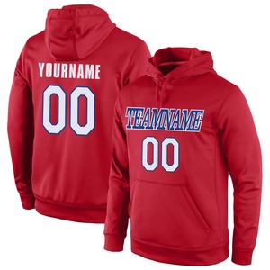 Sweat-shirt à capuche sport personnalisé blanc-bleu roi, imprimé 3D en relief, épais, pour homme, vente en gros, collection printemps - Product Image 4