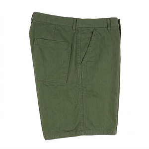 OG-107 Vietnam War Washed Solid Olive Green Anti-Wrinkle Breathable Vintage 100% Cotton Mid Waist Knee Length OEM Service Shorts - Product Image 2