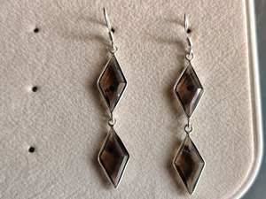 Pendientes de Cuarzo Ahumado en Forma de Cometa, Plata de Ley 925, Joyería Hecha a Mano, Elegante Regalo de Moda para Mujer - Product Image 6