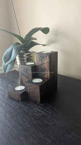 Soporte de luz en T de latón antiguo con recortes tradicionales, soporte de vela de estilo indio para Pooja, templo y decoración festiva - Product Image 5