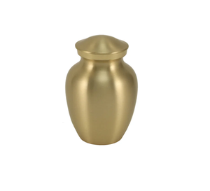 Modern Brass Round Urn Minimalist Design Durable Metal Keepsake for Sympathy Occasion Tabletop <b>Vase</b> home decor - Product Image 3