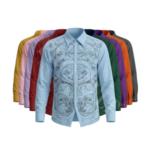 Chemises habillées boutonnées modernes et élégantes de haute qualité, imprimées sur mesure, vente en gros, chemises de travail personnalisées pour le bureau - Product Image 1