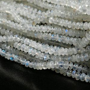 AAA + Natural Rainbow Moonstone Rondelle Beads 6mm Gemas lisas para la fabricación de joyas Piedras preciosas sueltas llamativas - Product Image 5