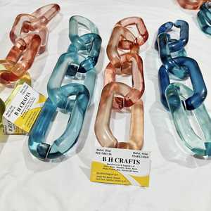 Escultura de Pared de Búho de Resina con Eslabones de Cadena, Hecha a Mano, Duradera, Decoración para el Hogar, Multicolor, Transparente, Rosa, Rojo - Product Image 4