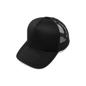 Gorra de Pesca Unisex Negra de Malla con Cierre de Botón a Presión, Transpirable, de Poliéster con Protección UPF 50, Color Sólido, para Adultos - Product Image 1