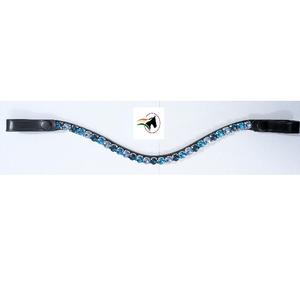 Diadema para Caballo Personalizada con Cristales Rivoli de 10 mm y Cierres Rápidos – Accesorio Ecuestre de Cuero Genuino - Product Image 1