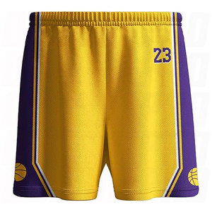 ชุดบาสเก็ตบอลแบบกลับด้านได้สั่งทำขายส่ง รุ่นใหม่ล่าสุด สีเหลือง โพลีเอสเตอร์ แบบซับลิเมชั่น - Product Image 6