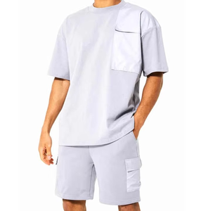 OEM Customized Trendy Cargo T-Shirt Shorts <b>Set</b> Utility Cargo Co‑Ord Soft Fabric Two‑Piece Outfit Summer Streetwear - Product Image 1
