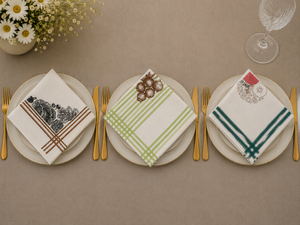 Printed <b>Linen</b> Cotton Twill <b>Cloth</b> Napkins Handmade Square Dinner Napkins Custom Holiday <b>Table</b> Decor - Product Image 4