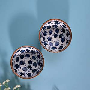 Modern Design Handpainted Ribbed Porcelain Soup Bowls <b>Set</b> of 2-<b>Microwave</b> Oven Safe for Mixing Ingredients - Product Image 2