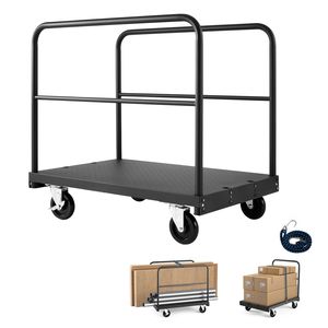 Carrello per Cartongesso con Capacità di Carico di 816 kg, Ruote Girevoli da 5 Pollici e Pannello in Acciaio 36x24 Pollici per Facile Spostamento - Product Image 1