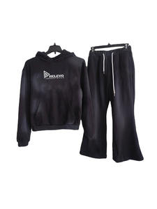 Nouveau survêtement décontracté pour homme 100% coton French Terry, coupe oversize, effet délavé soleil, impression sérigraphiée personnalisée - Product Image 3