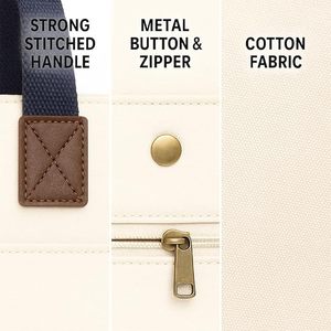 Portable Classic Eco-Friendly Beige Office <b>Bag</b> for Men and Women with Microfiber Synthetic Leather and Polyester Lining - Product Image 2