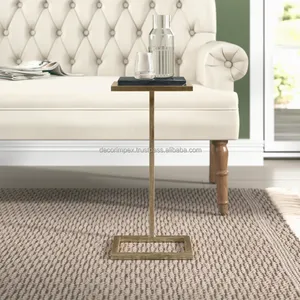 Table d'appoint en fonte d'aluminium haut de gamme avec dessus en marbre luxueux pour la décoration intérieure moderne et les paramètres intérieurs ou extérieurs polyvalents - Product Image 5