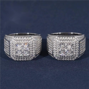 Hip Hop Jewelry Pass Diamond Tester Fast Shipping 925 Silver GRA Certificated <b>Iced</b> Out Moissanite <b>Ring</b> - Product Image 3