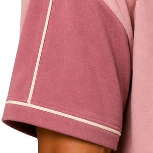 Pink Mens Oversized T Shirt And Shorts <b>Set</b> Dusty Rose Contrast Panels Customized Logo Crew Neck Casual Streetwear Wholesale - Product Image 6