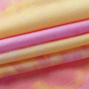 Débardeur musculaire tie-dye rose et jaune pour femme avec logo frontal, 100 % polyester, sans manches, col rond, décontracté, streetwear d'été - Product Image 6