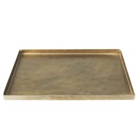 Rechthoekige messing decoratieve dienblad minimalistische design metalen handwerk geometrisch patroon handvat enkelvoudig stuk voor Diwali huisdecoratie