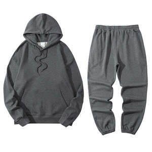 Conjunto de Dos Piezas de Forro Polar Europeo y Americano para Otoño e Invierno, Cierre de Botón, Color Sólido, Corte Ajustado, para Hombre, Ropa Deportiva - Product Image 6