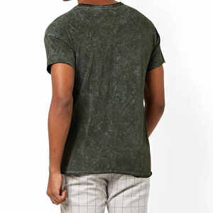 Wholesale Men Distressed Embroidery <b>Acid</b> <b>Wash</b> <b>T</b> <b>Shirt</b> Streetwear 100% Cotton <b>Shirt</b> - Product Image 2