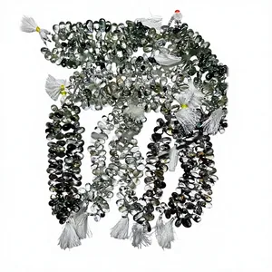 Vente en gros de perles en vrac de cristal de quartz de jardin fantôme fantôme vert naturel cabines lisses coupées taille personnalisable certifiée par un tiers - Product Image 3