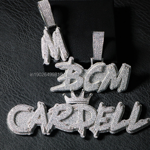 Joyería Fina de Plata de Ley 925 de Alta Calidad, Diseño Hip Hop Personalizado, Colgante de Diamante Moissanita, Colección de Moda Munjani - Product Image 2