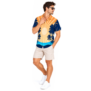 Chemise Homme Tendance Plage Respirante Légère Infroissable Séchage Rapide Imprimé Numérique Polyester Vacances Décontractée Été - Product Image 4