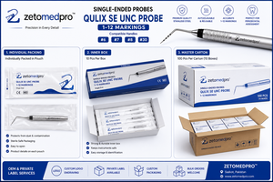 หัววัดแบบปลายเดี่ยว UNC # 6 # 7 # 8 # เครื่องมือวัดทางทันตกรรม 30 ชิ้น รุ่น Zetomed Pro - Product Image 3