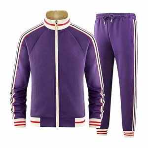 Custom Men <b>Track</b> Suits Sets Long Sleeve Full-zip Sweatsuit Active Jackets and Pants available in different color - Product Image 1