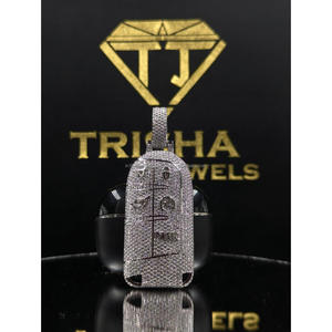 Colgante para Llaves de Coche Estilo Hip Hop para Hombre, Plata de Ley 925 con Moissanita Certificada GIA, Joyería de Lujo Brillante, Trisha Jewels - Product Image 1