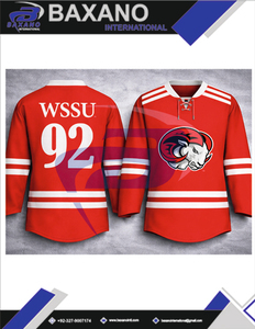 Maillot de hockey rouge WSSU avec logo Ram, vêtements officiels pour supporters de l'Université d'État de Winston-Salem, vêtements de sport, maillot de hockey sur glace WSSU - Product Image 4