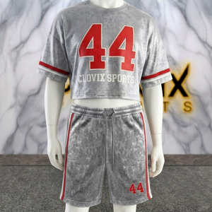 Acid Wash Short Set Men Vintage Washed T <b>Shirt</b> And Shorts Set Custom Logo Streetwear Wholesale - Product Image 1