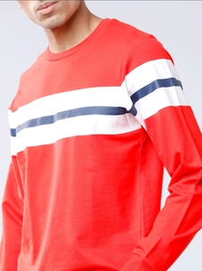 Sudadera Roja de Cuello Redondo para Hombre, Corte Regular, a Rayas, Informal, de Punto, 100% Algodón, para Otoño - Product Image 6