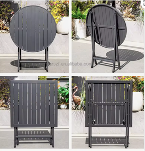 Vietnam Outdoor Black <b>Folding</b> Patio Garden Table and Chair Bistro <b>Dining</b> Furniture <b>Set</b> Portable Foldable Design - Product Image 3