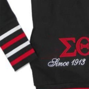 เสื้อคาร์ดิแกนผู้หญิง รุ่น 1913 DST สีดำ สไตล์ลำลองสำหรับฤดูหนาว คอวี แต่งขอบสีแดงขาว ด้านหน้าถักลาย โพลีเอสเตอร์/คอตตอน พิมพ์ลาย ระบายอากาศได้ดี ติดกระดุมแบบปกปิด - Product Image 4