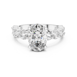 White Gold Finish 925 Sterling Silver Moissanite <b>Diamond</b> <b>Ring</b> Factory Wholesale Jewelry Manufacturer - Product Image 1