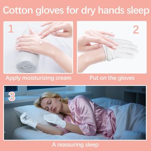 Guantes Blancos de Algodón para Mujer, Guantes Hidratantes para Manos Secas, Guantes para el Cuidado de la Piel Durante la Noche; Aptos para Manipular Joyas y Monedas - Product Image 6