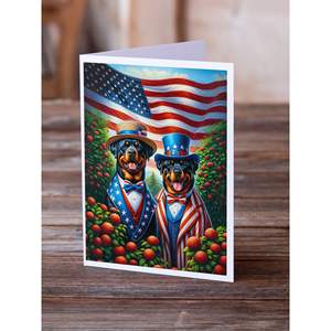 All American Rottweiler Whimsical A7 Cartes de vœux Pack de 8 cartes vierges avec enveloppes Taille 5x7 - Product Image 2