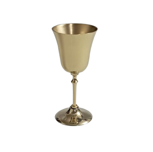Polished Gold Brass Goblet Elegant Metal Wine Chalice for Weddings Luxury Handcrafted Brass Stemware & <b>Table</b> Decor - Product Image 1
