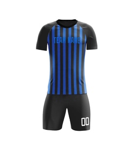 Maillot de football personnalisé unisexe bleu noir camouflage sublimé anti-humidité à manches courtes col classique élastique - Product Image 1