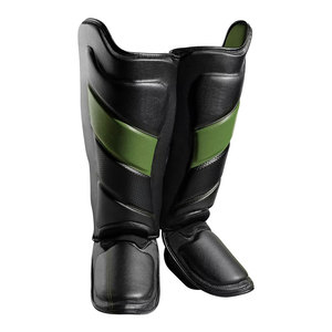 Protège-tibias de qualité professionnelle en cuir PU avec fermeture auto-agrippante et cadre en acier allié – Équipement de protection sportive léger et durable pour - Product Image 3