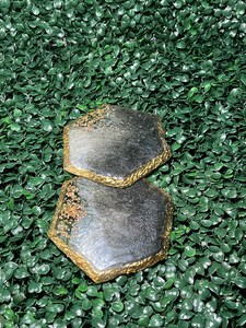 Fancy black and gold hexagon <b>agate</b> epoxy resin <b>coaster</b> set - Product Image 3