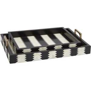 Bandeja para Servir Hielo de Metal Negro Premium, Moderna, Antiadherente, Ecológica, con Diseño Floral, Linea Exports Inc LE-F11139 - Product Image 2