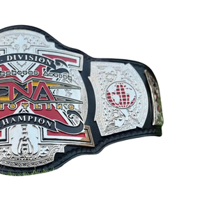 เข็มขัดแชมป์ TNA X-Division หนังสีดำ ดีไซน์สีเงินและสีแดง คุณภาพพรีเมียม สำหรับแฟนๆ MMA - Product Image 3