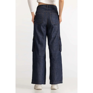 Jeans décontractés unisexes à jambe large, respirants, écologiques, tie-dye, délavage moyen, coupe droite, coupe ample, taille mi-haute, vente en gros OEM ODM - Product Image 4