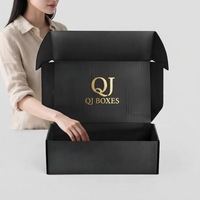 Boîtes à chaussures en carton ondulé noir de grande taille, design fantaisie personnalisé, luxe, meilleur prix, emballage d'expédition